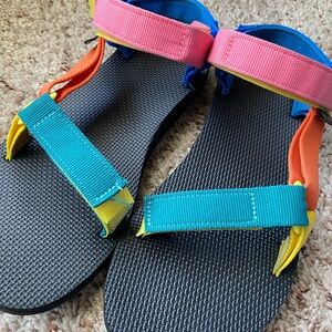 Teva Pink and Orange Sandals with Textured Sole…. Final sale